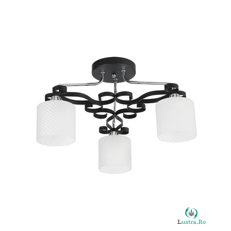 Lustra Agatha Crom+Negru+Alb 3xE27 60W la 98.68 lei ron