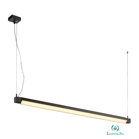 Lampa suspendata, lustra OPEN GRILL pandantiv, pandantiv negru, cu un singur cap, LED-uri, 3000K, patrat, negru, 4x7,5W,