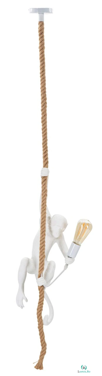 Lustra Monkey, Mauro Ferretti, Ø27 x 60 cm, 1 x E27, 20W, polirasina, alb la 372.00 lei ron