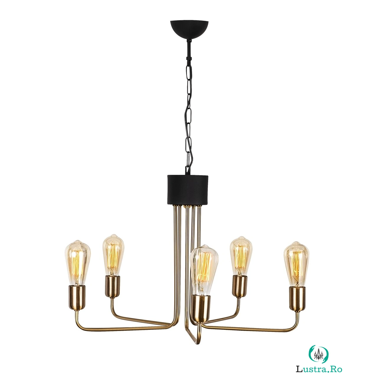 Candelabru Opviq Mum, 5 x E27, 40 W, negru antic la 256.00 lei ron