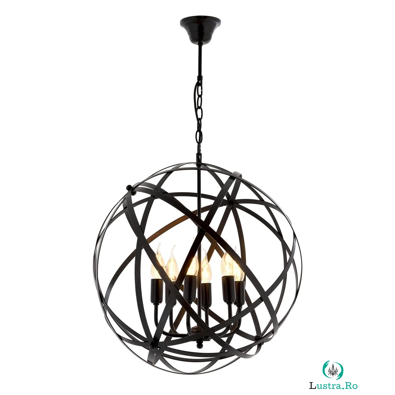 Lustra, AV-4183-6BSY, Avonni, 50 x 90 cm, 6 x E14, 40W, negru la 1,148.00 lei ron