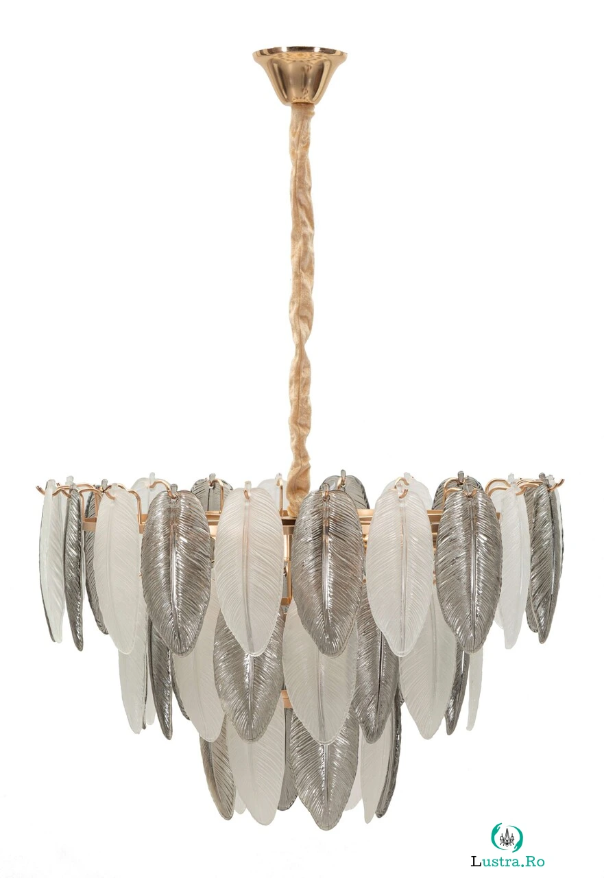 Lustra Leafy, Mauro Ferretti, 9 x E14, 20W, 60x40 cm, sticla/fier, multicolor la 585.00 lei ron