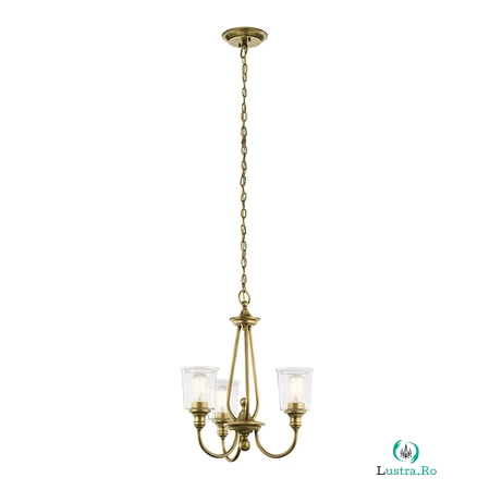 Corp de iluminat suspendat, lustra Waverly 3 Light Chandelier – Natural Brass la 2,205.57 lei ron