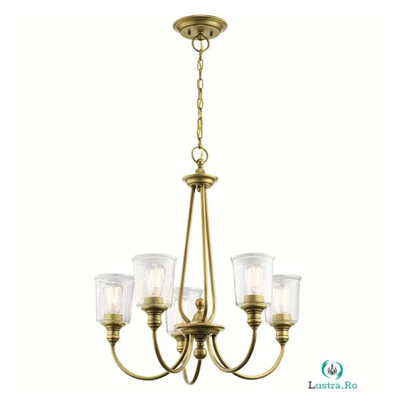 Corp de iluminat suspendat, lustra Waverly 5 Light Chandelier – Natural Brass la 3,002.03 lei ron